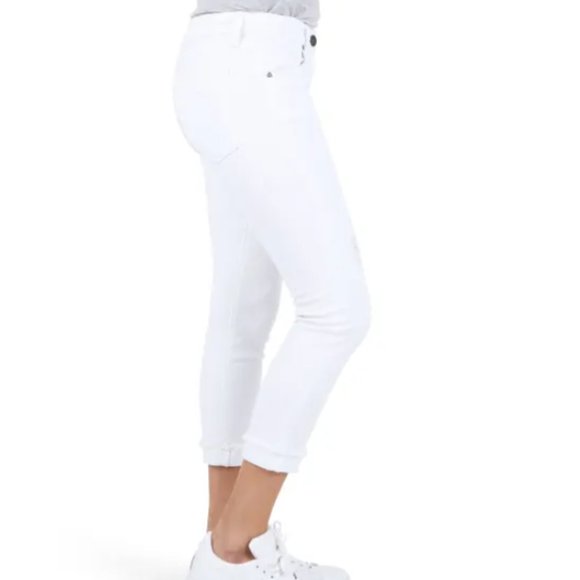 KUT from the Kloth Amy Crop Petite White Jeans - Picture 2 of 4
